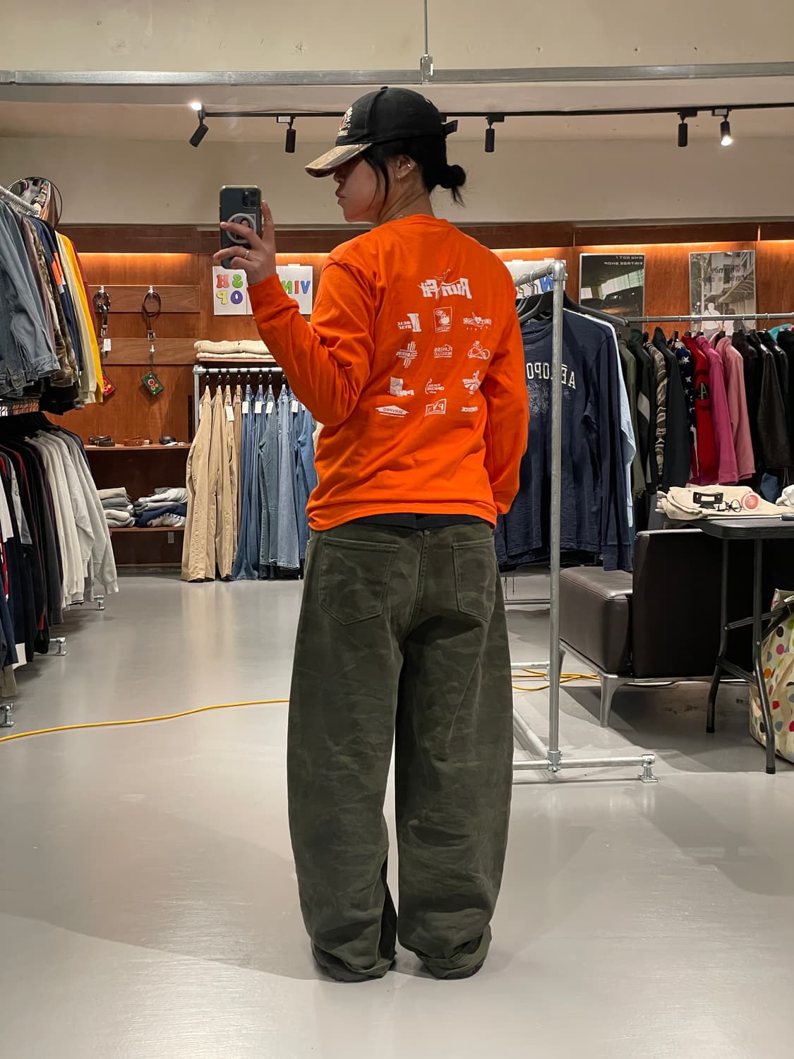 빈티지 롱슬리브 티셔츠(오렌지)   상품이미지6