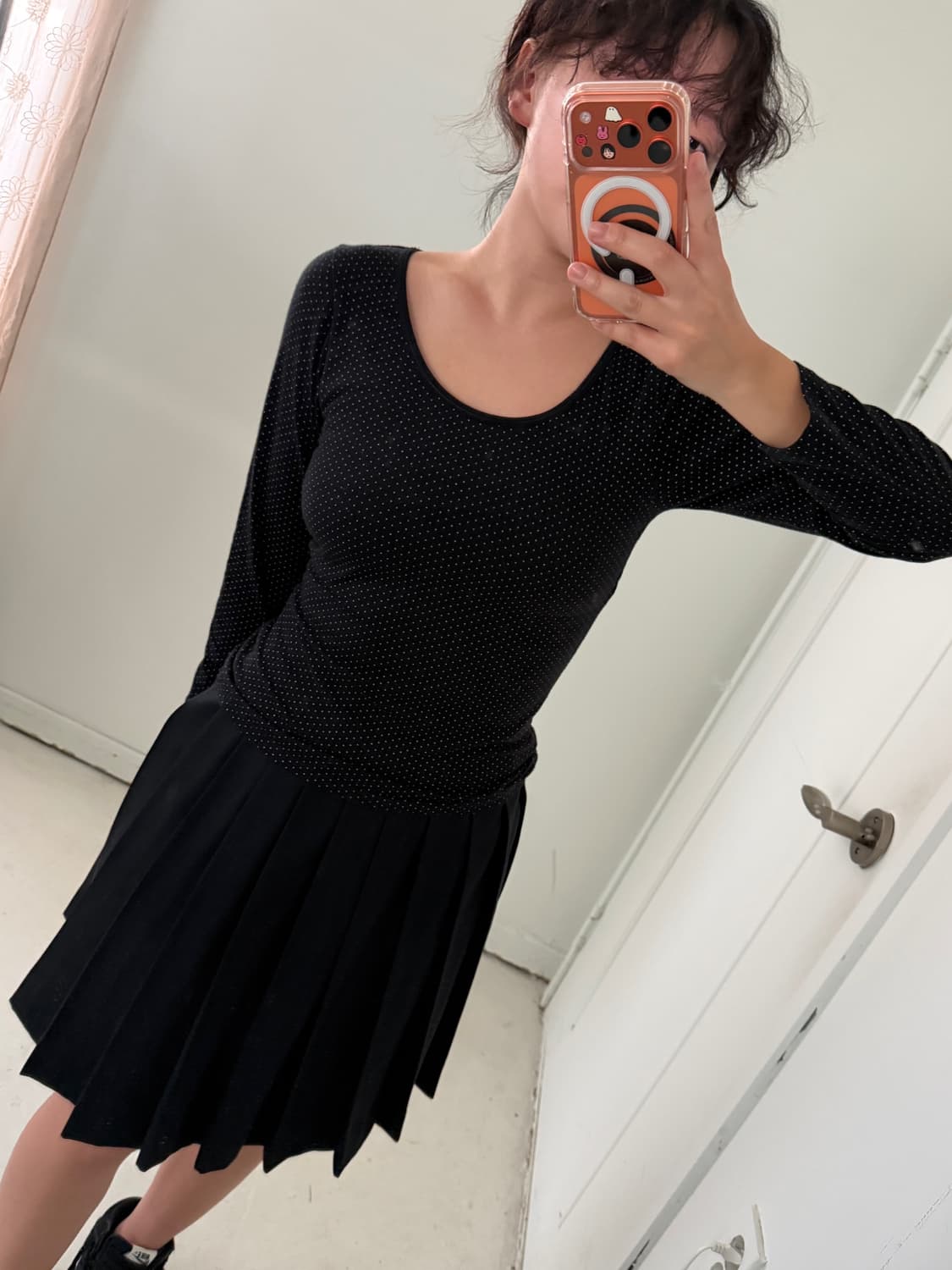 일본빈티지 도트 레이어드 롱슬리브 상품이미지1