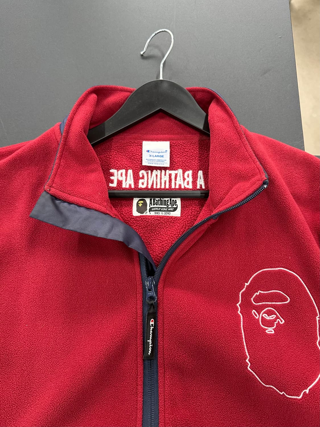 베이프 x 챔피온 17FW 사루 성조기 플리스집업 상품이미지7