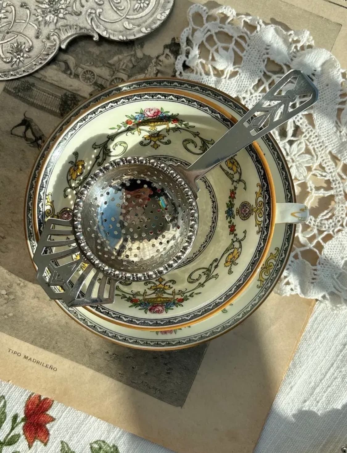 영국 앤틱 실버플레이트 티스트레이너 상품이미지2