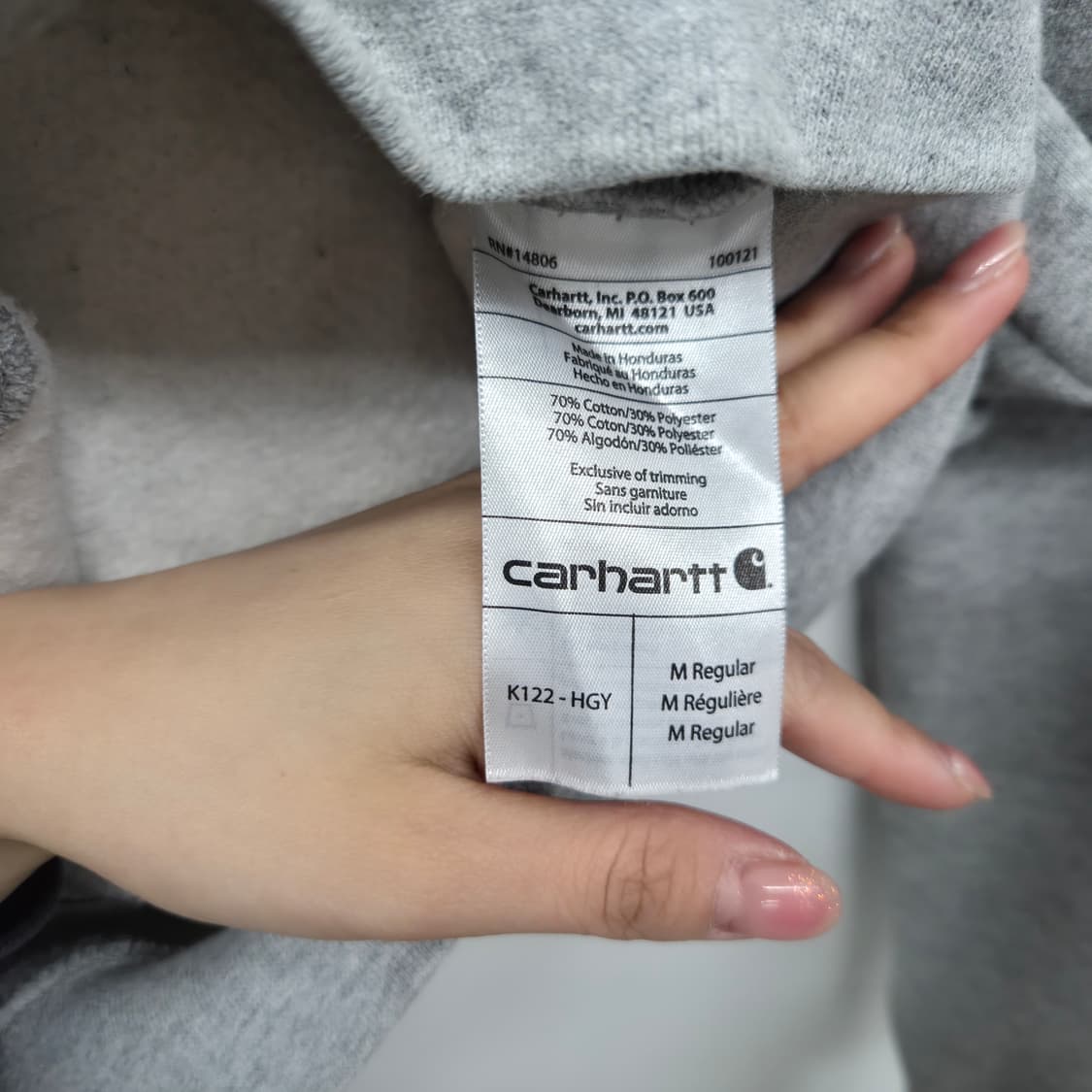 칼하트 그레이 후드집업 남성 M 상품이미지5