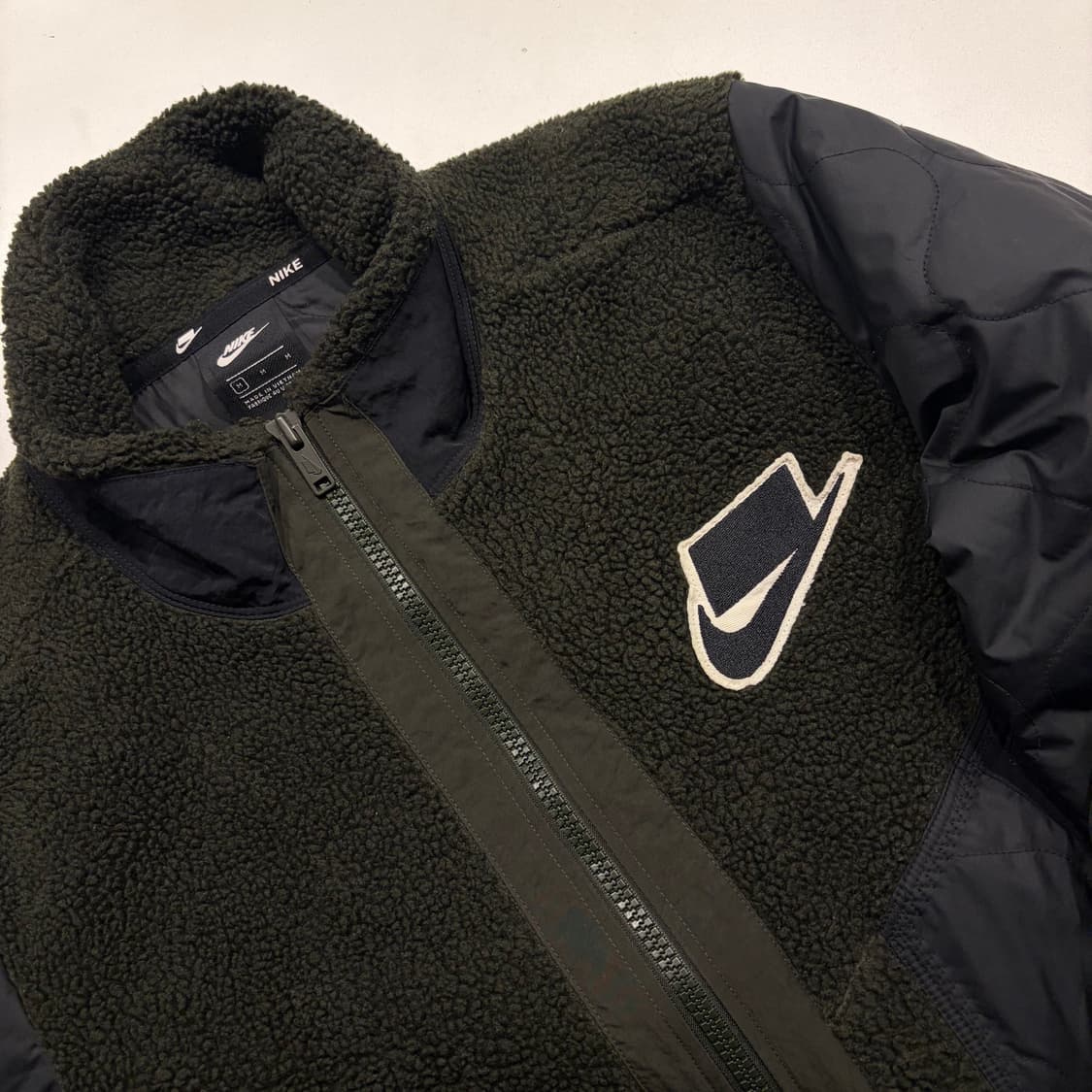 [M] 나이키 필쉐르파 퀼팅 플리스 자켓 카키 블랙 C285 상품이미지3