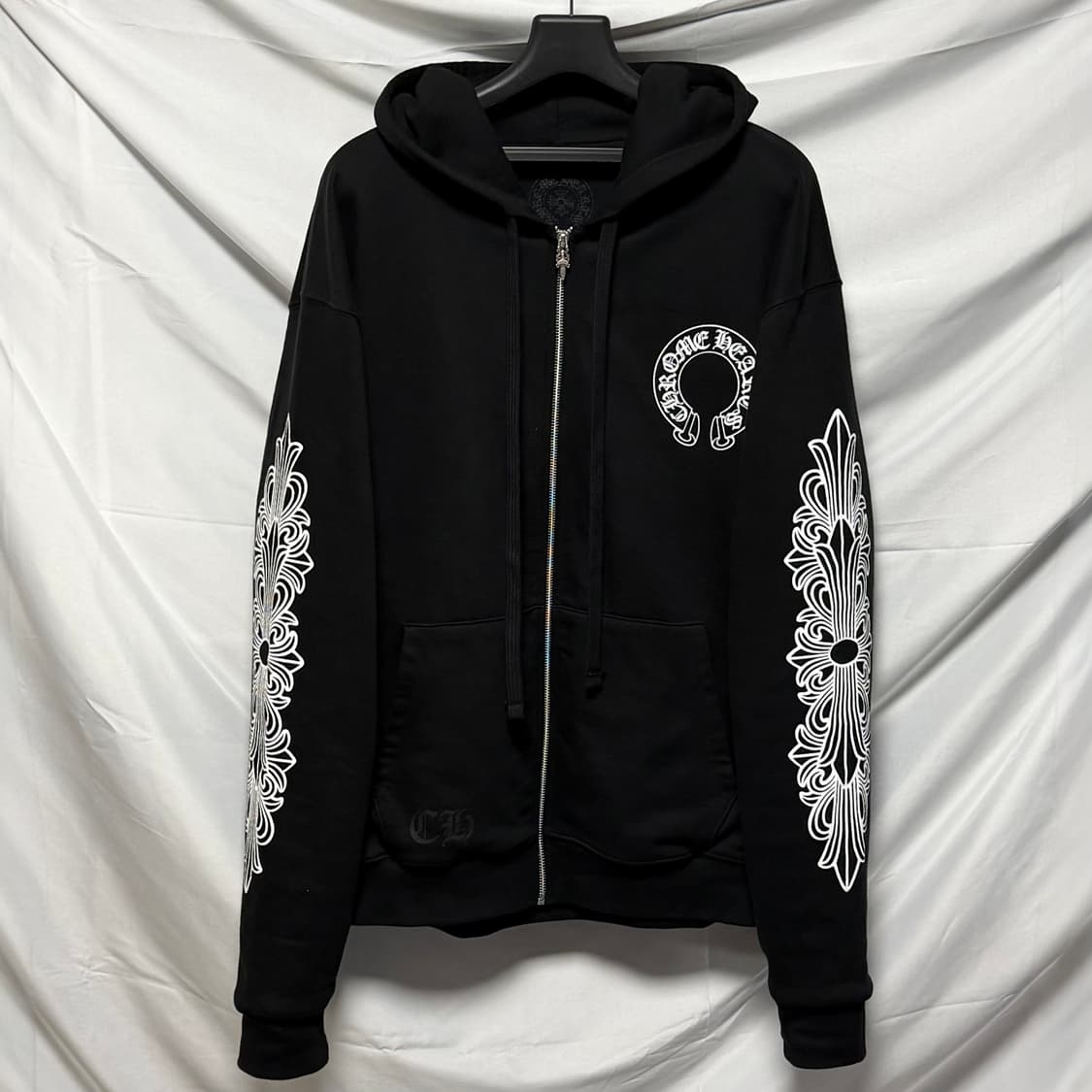 [S+급/L] 크롬하츠 홀스슈 플로랄 헤비웨이트 후드집업 상품이미지4