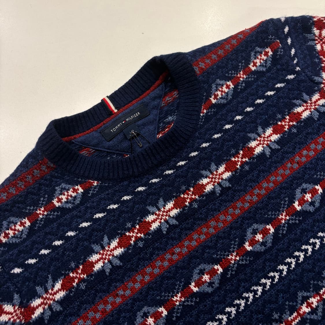 [L] 타미힐피거 페어아일 니트 남색 스웨터 B967 상품이미지3