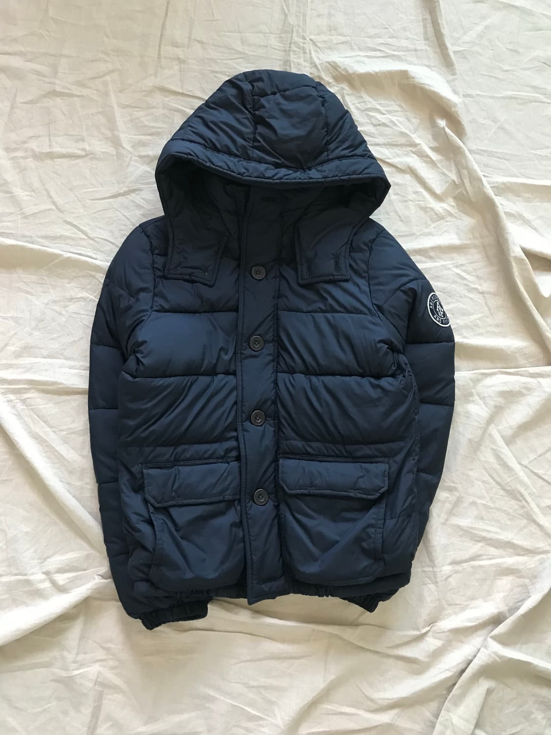 아베크롬비 패치 로고 네이비 후드 패딩 상품이미지5