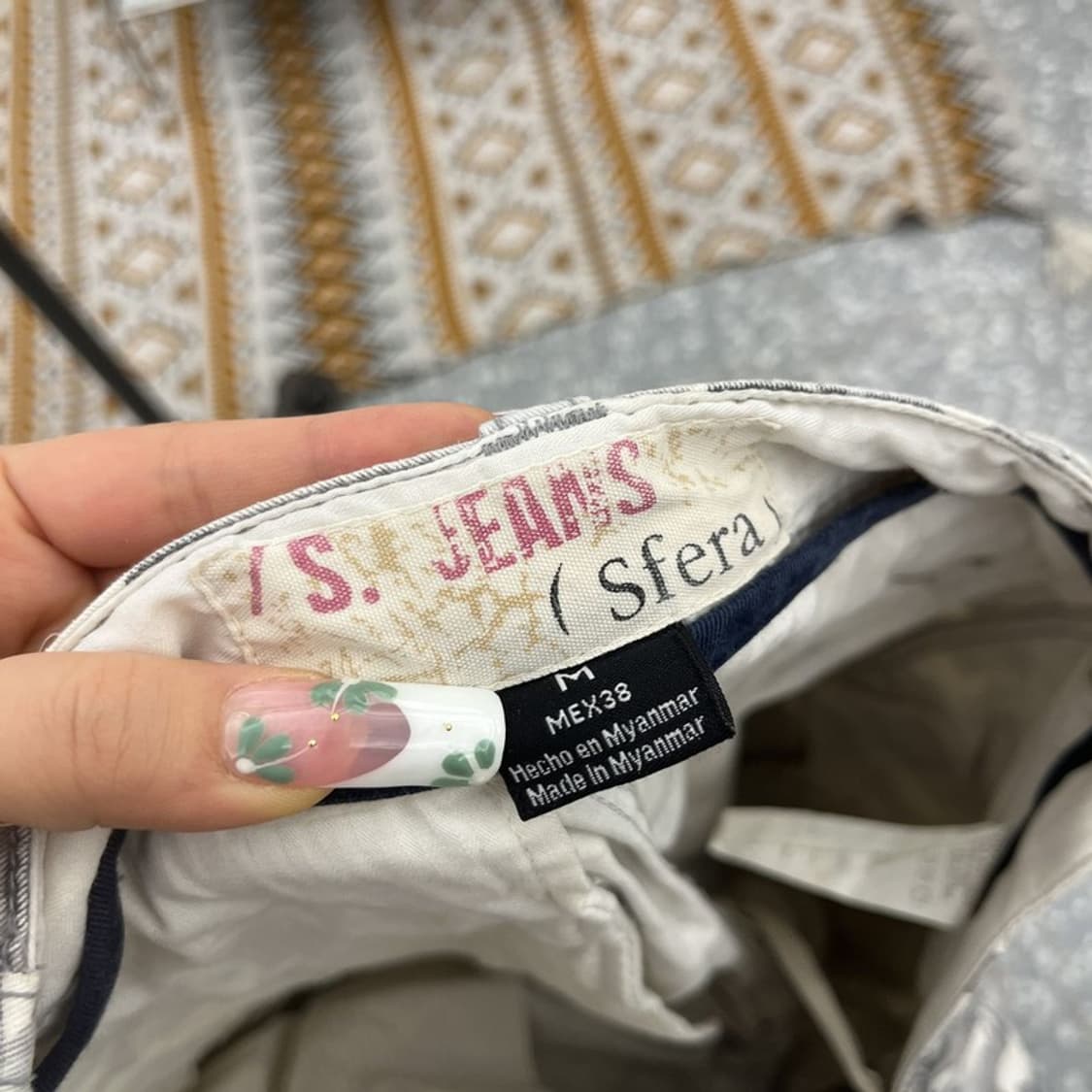 스페라 스트릿 펑크 에스닉 플라워 카모 카고 반바지 M C11045 상품이미지5