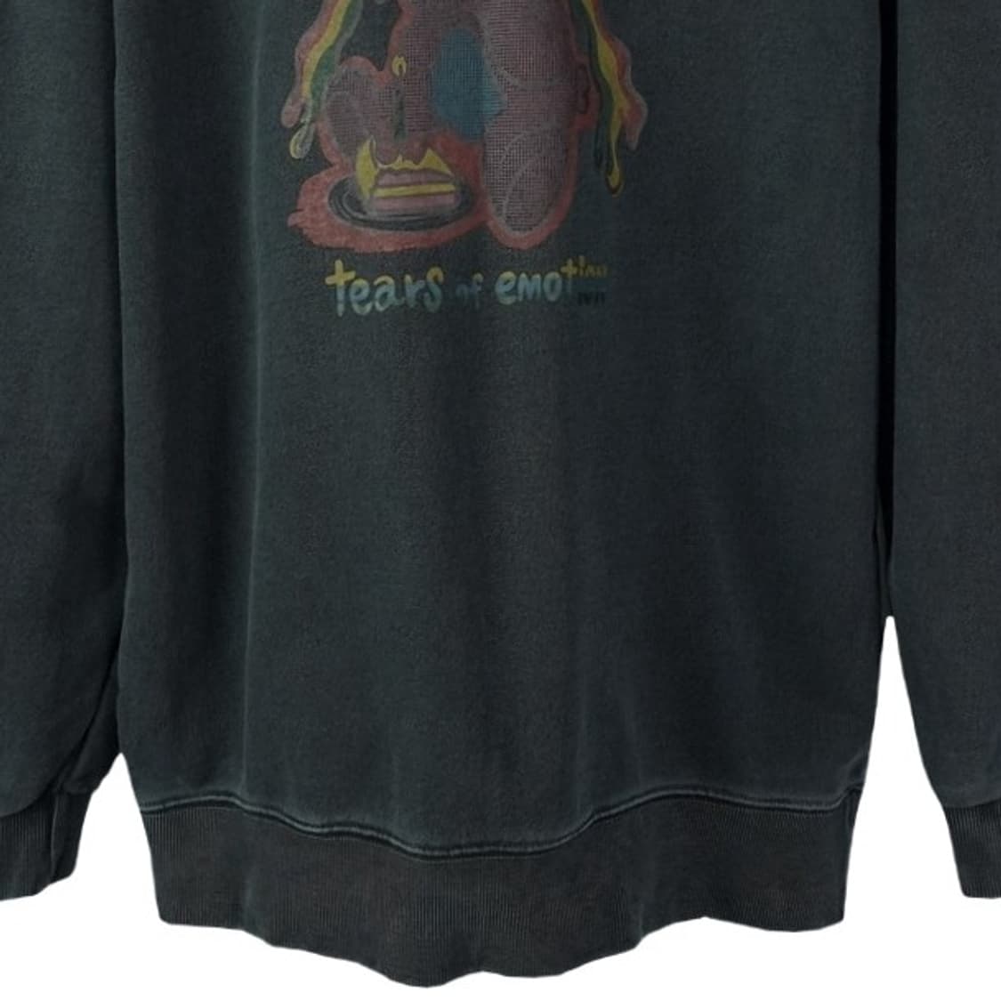 [꼼파뇨] 그래픽 프린팅 빈티지 워시드 오버핏 맨투맨 챠콜 M19303 상품이미지5