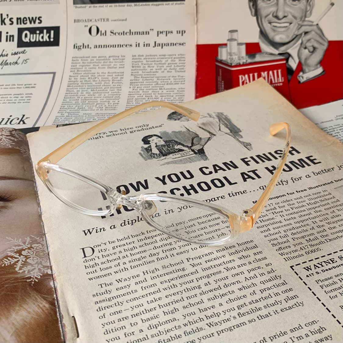 893 데드스탁 빈티지안경 클리어 뿔테 경량 클래식 픽키 상품이미지6