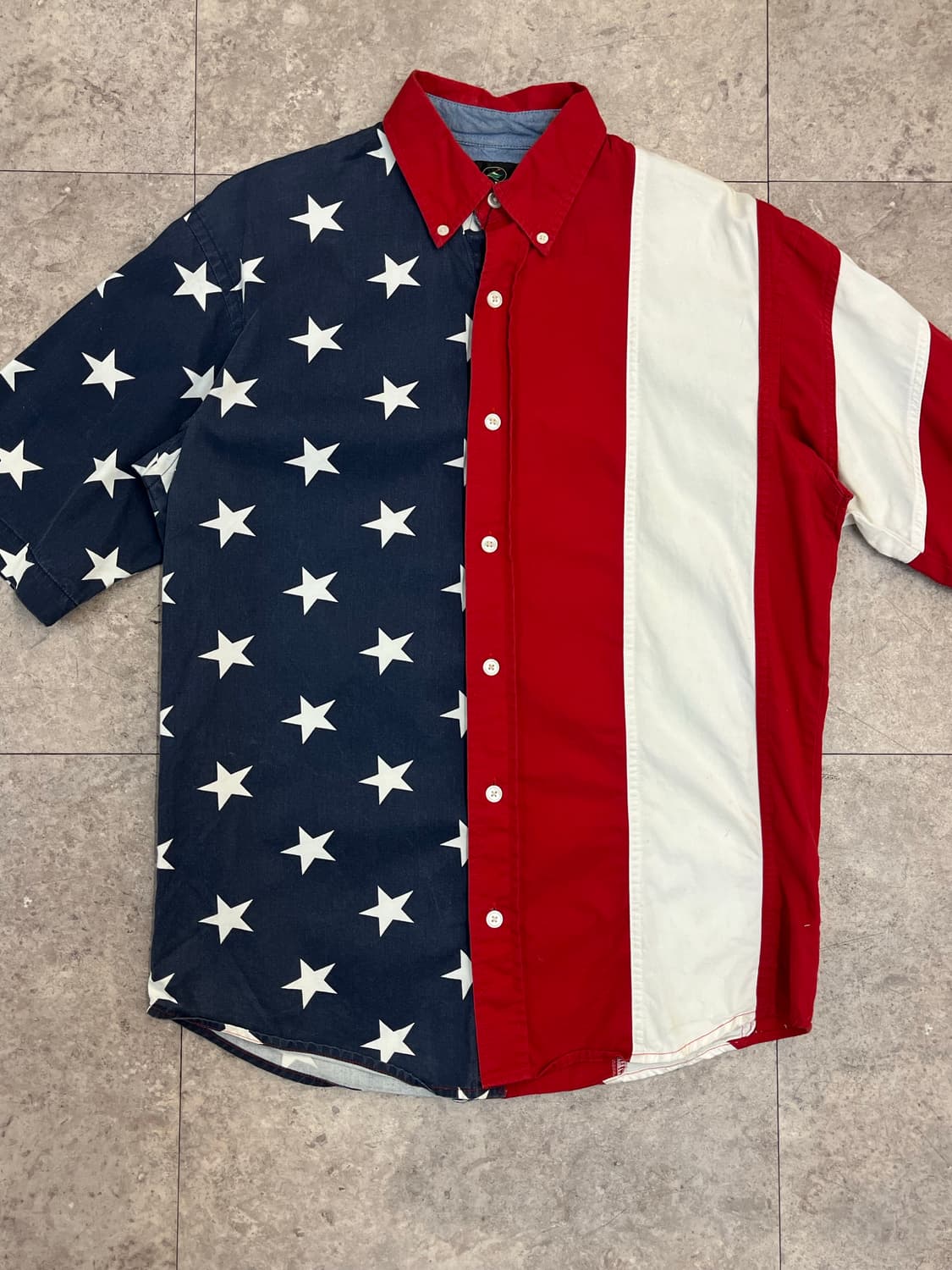 RED HEAD USA 미국 성조기 반팔 셔츠 레드 S #csz3560 상품이미지4