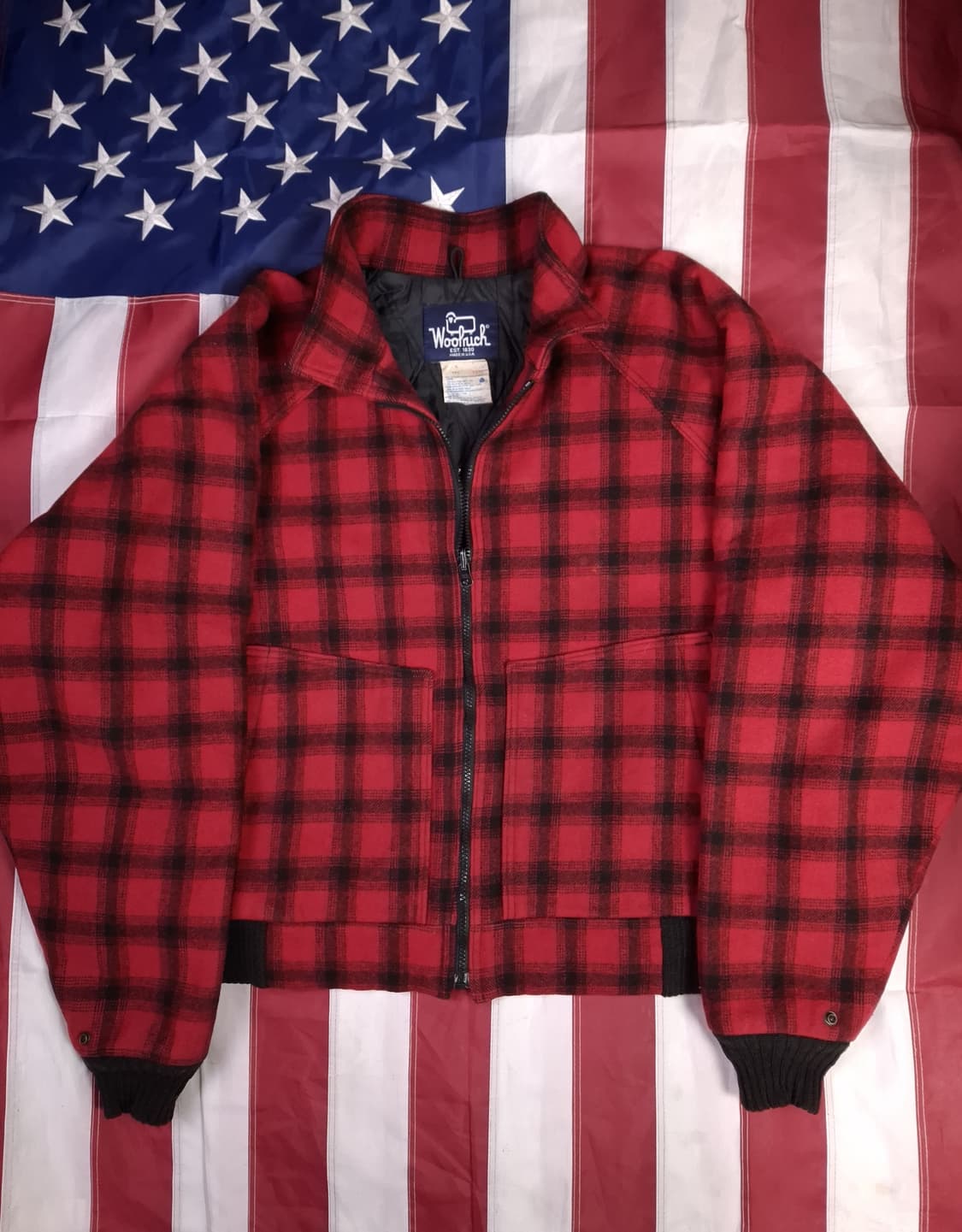 오리지날 80's 미국제조 울리치 울 버팔로체크 자켓 상품이미지1