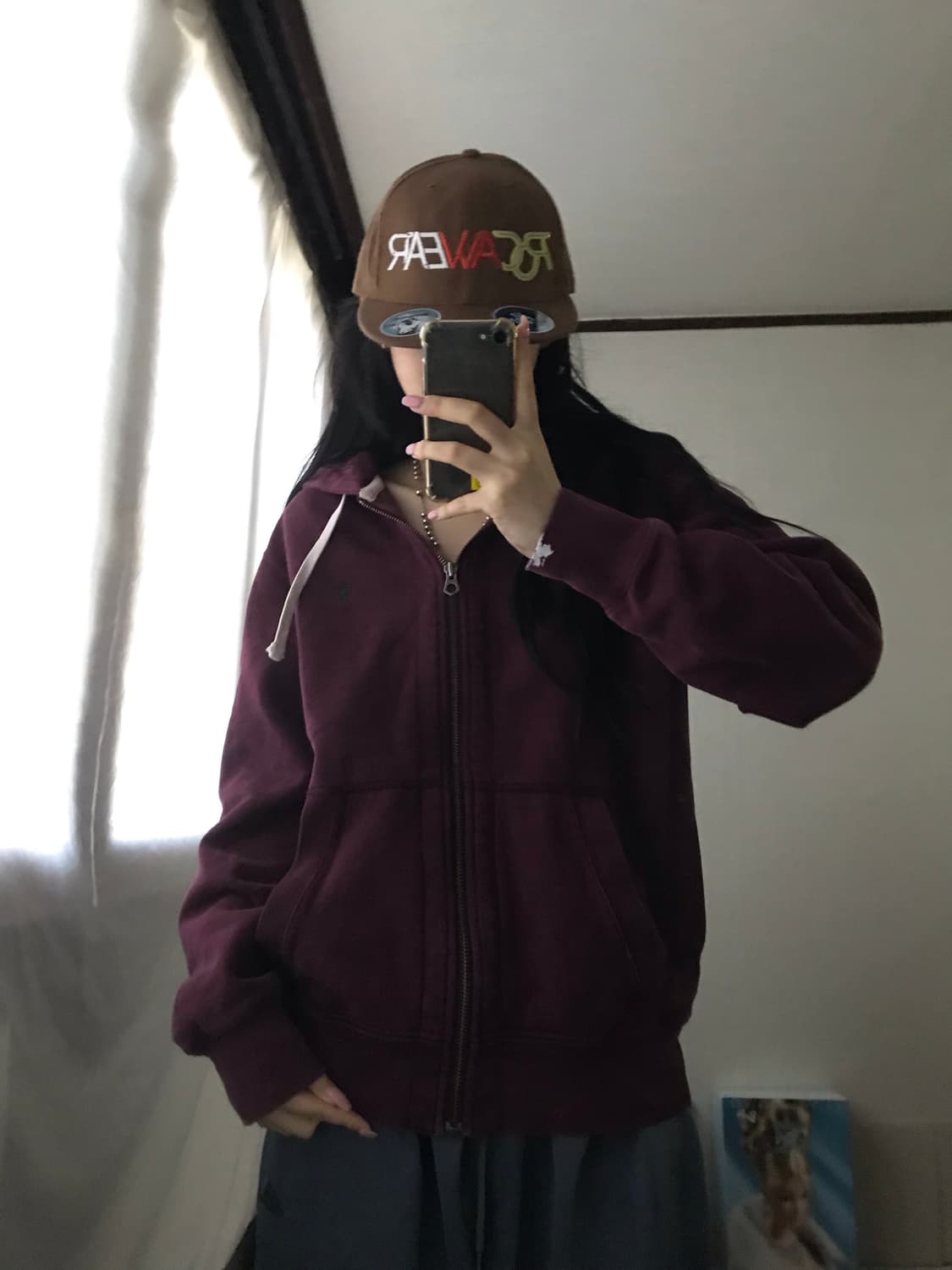 폴로 버건디 후드집업 상품이미지1