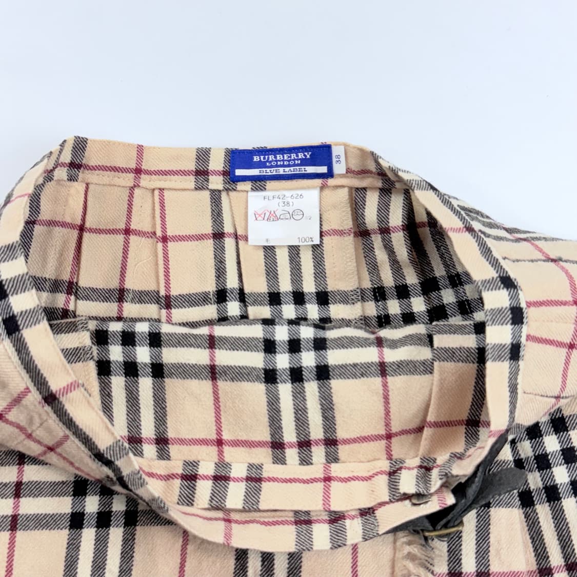 버버리 블루라벨 노바체크 가죽포인트 스커트 상품이미지3