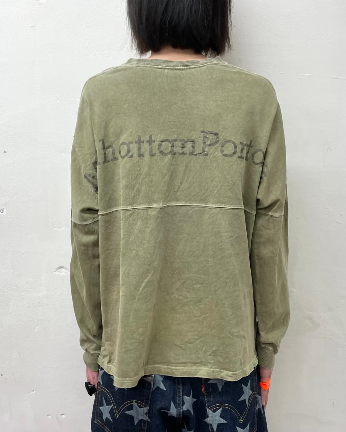 Pigment panel khaki washing sweatshirt  상품이미지2