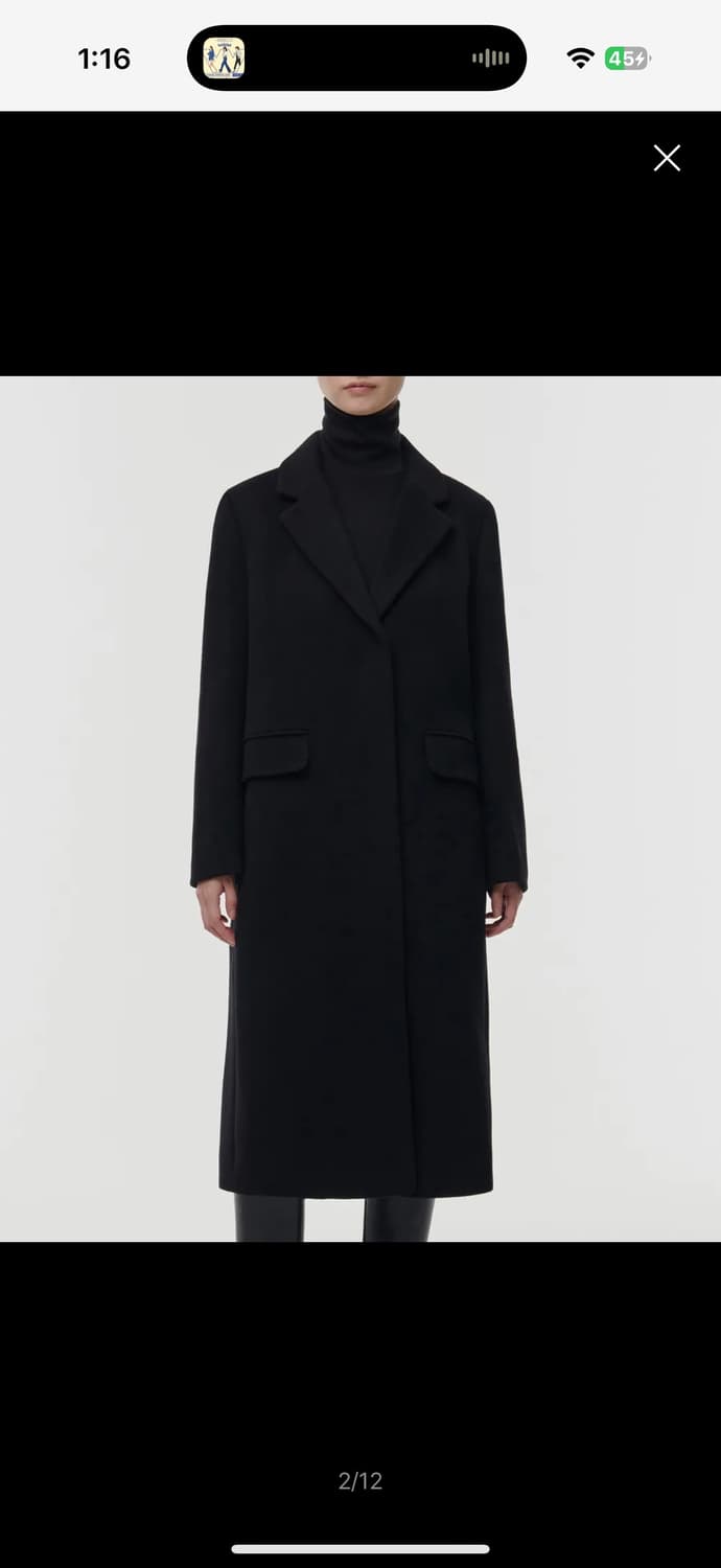 무신사 스탠다드 블랙 롱 코트 L 상품이미지2