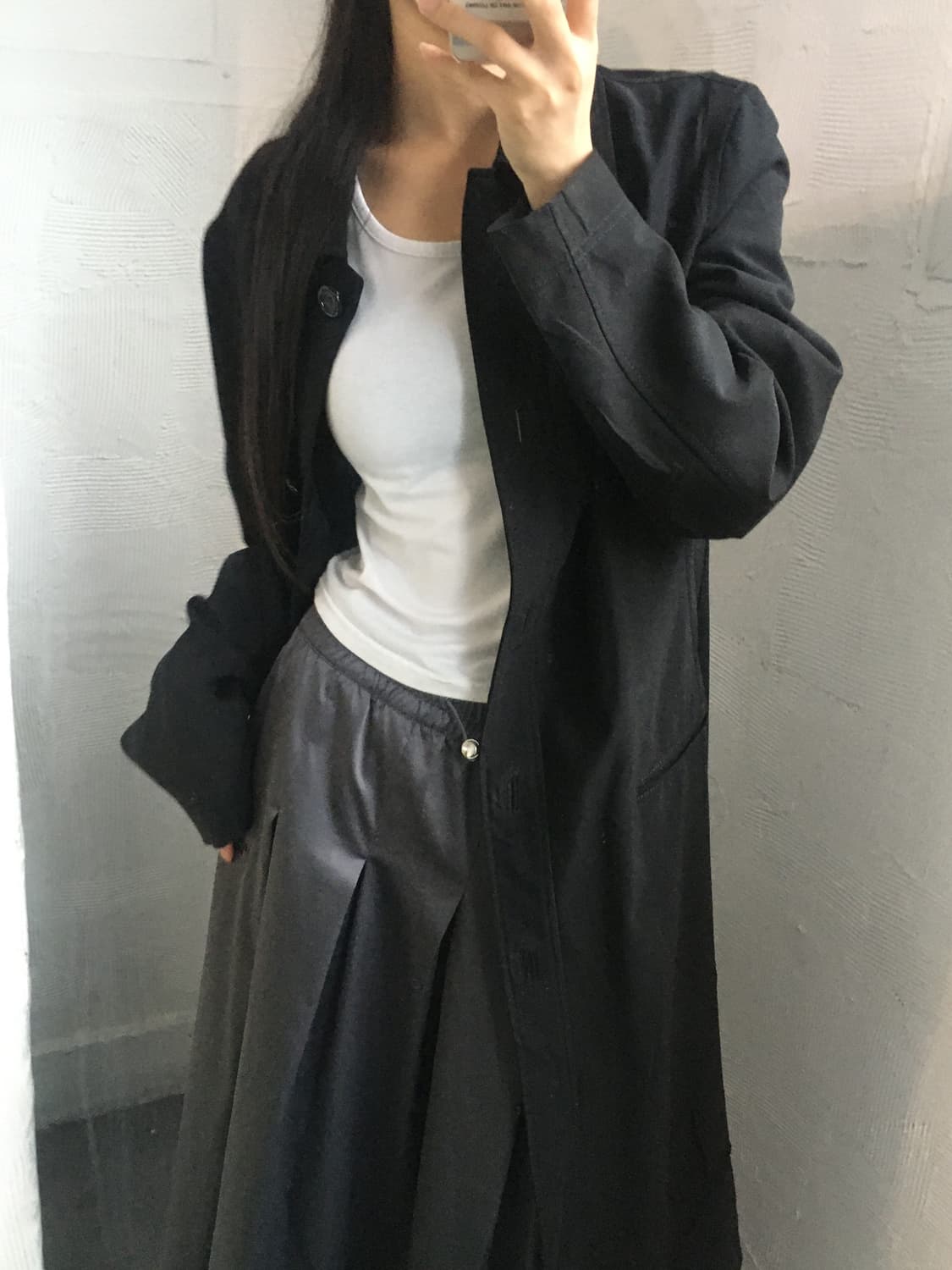 Prada 프라다 블랙 나일론 롱 코트 상품이미지3