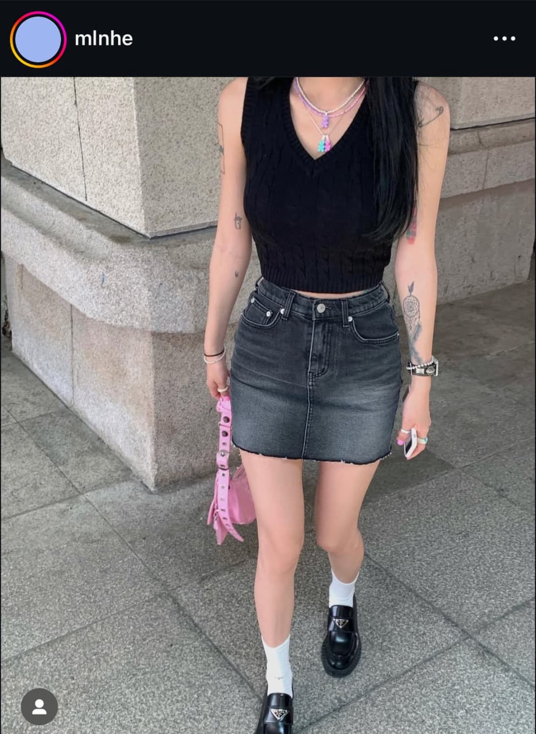 페일제이드 다크블루워싱 데님 미니스커트  상품이미지1