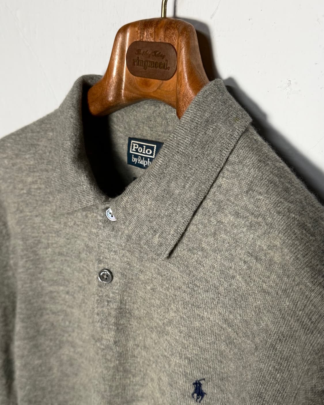 90's 폴로 랄프로렌 메리노 울 폴로셔츠 L [그레이] 상품이미지2
