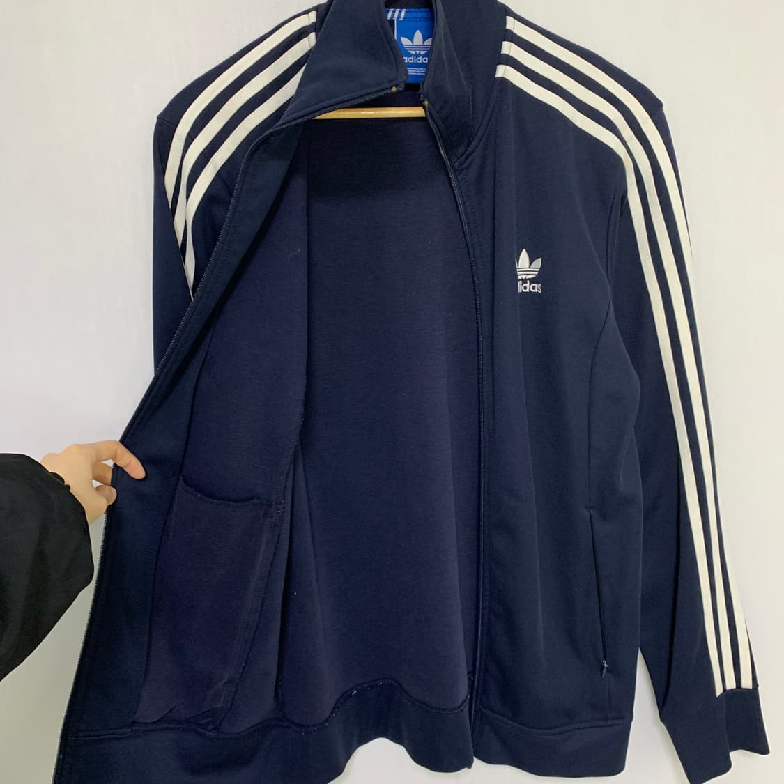 아디다스 네이비 삼선 트랙탑 105 빈티지 져지 남녀공용 상품이미지3