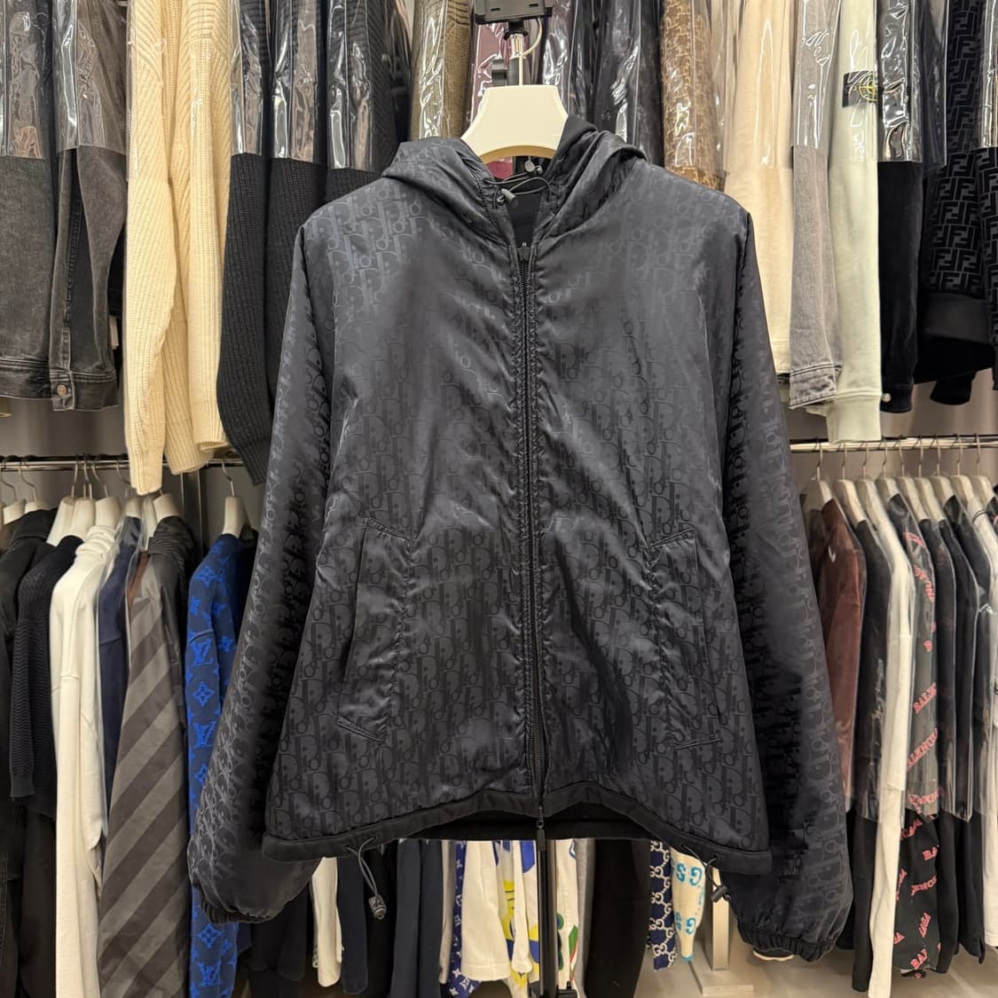 [리오브전포점] 디올 꾸뛰르 오블리크 자카드 리버서블 후드 바람막이 자켓 상품이미지1