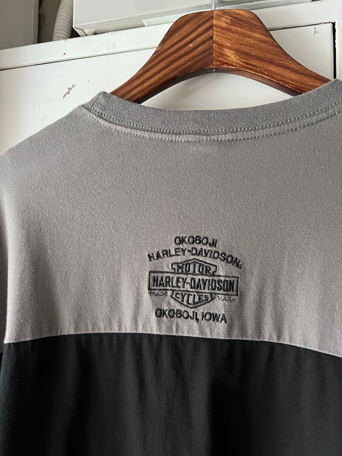 [XL]할리 데이비슨 스펠아웃 자수 로고 롱슬리브 티셔츠 상품이미지6