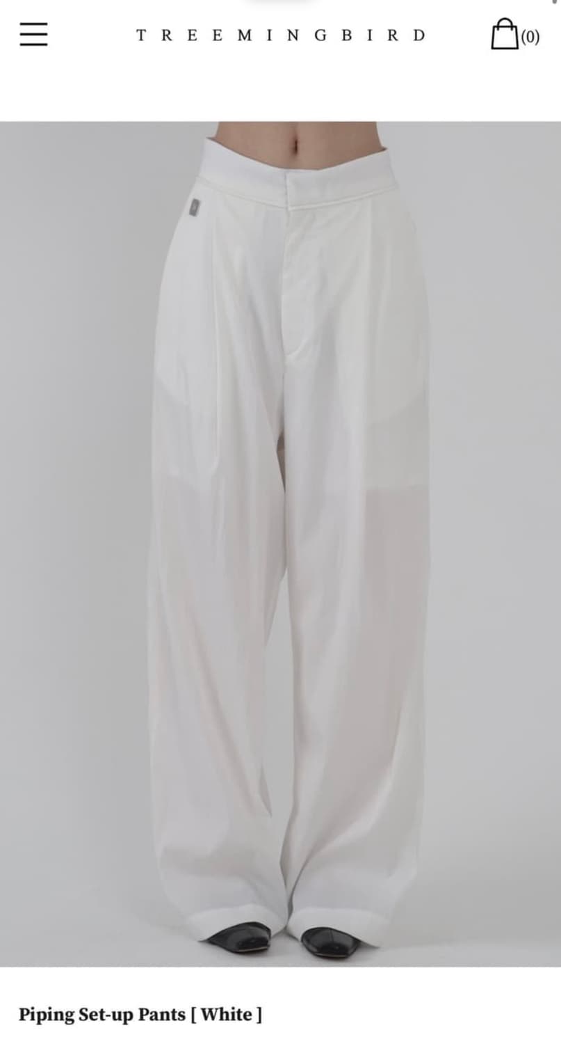트리밍버드 piping set up pants white, M 상품이미지1