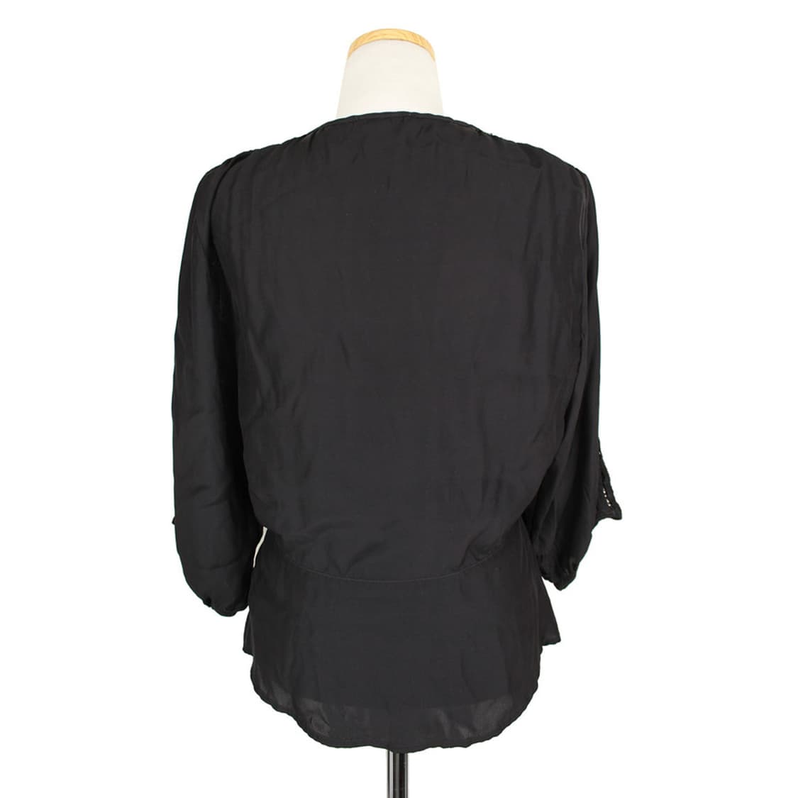 쥬시꾸뛰르 블랙 실크 셔링 밴딩 블라우스(XS) 상품이미지3