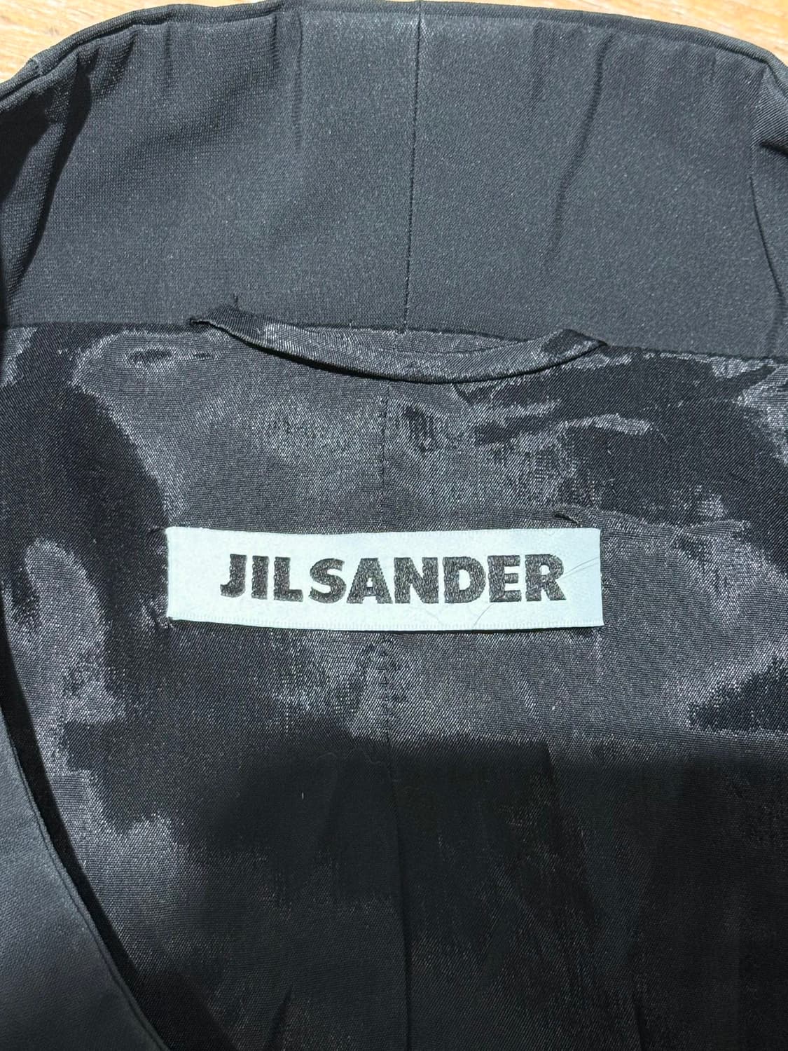 질샌더 블랙 노카라 7부 폴리 자켓 상품이미지7