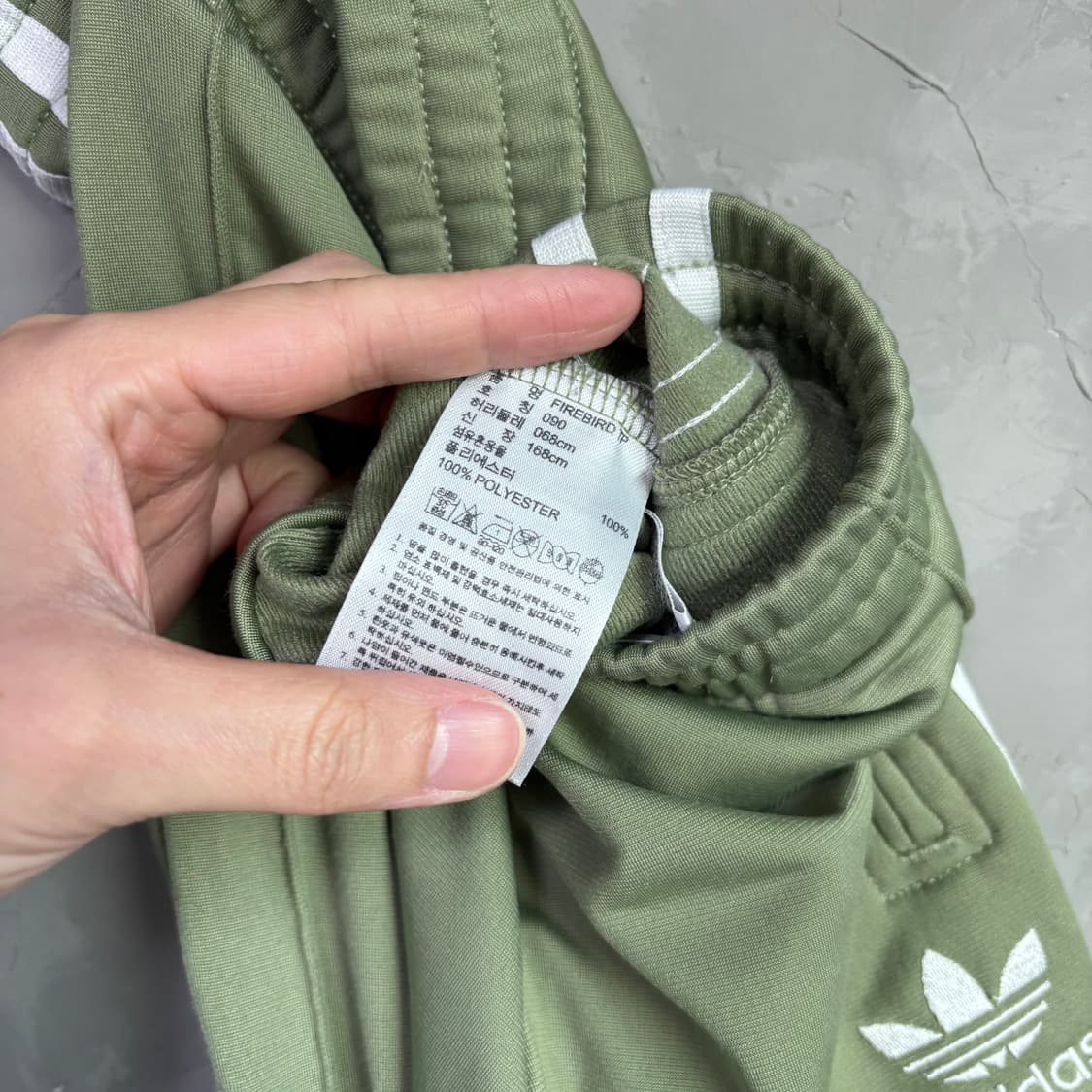 아디다스 파이어버드 백로고 져지 트랙탑 카키 올리브 말차 셋업 상품이미지6