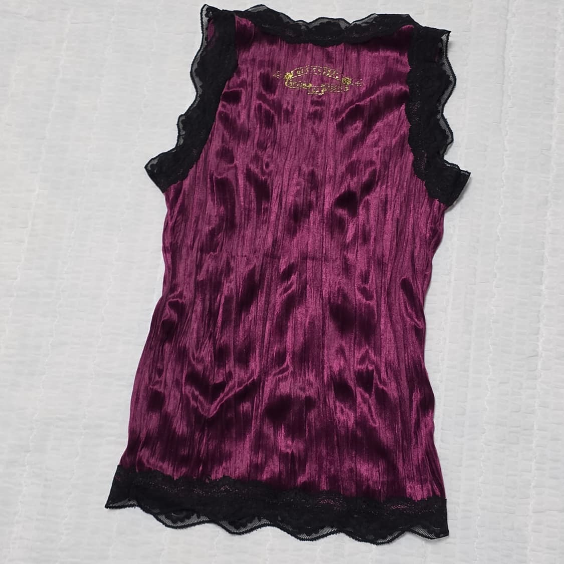 퍼플x블랙 나나깔 오네갸루 스컬 슬리브리스 상품이미지2