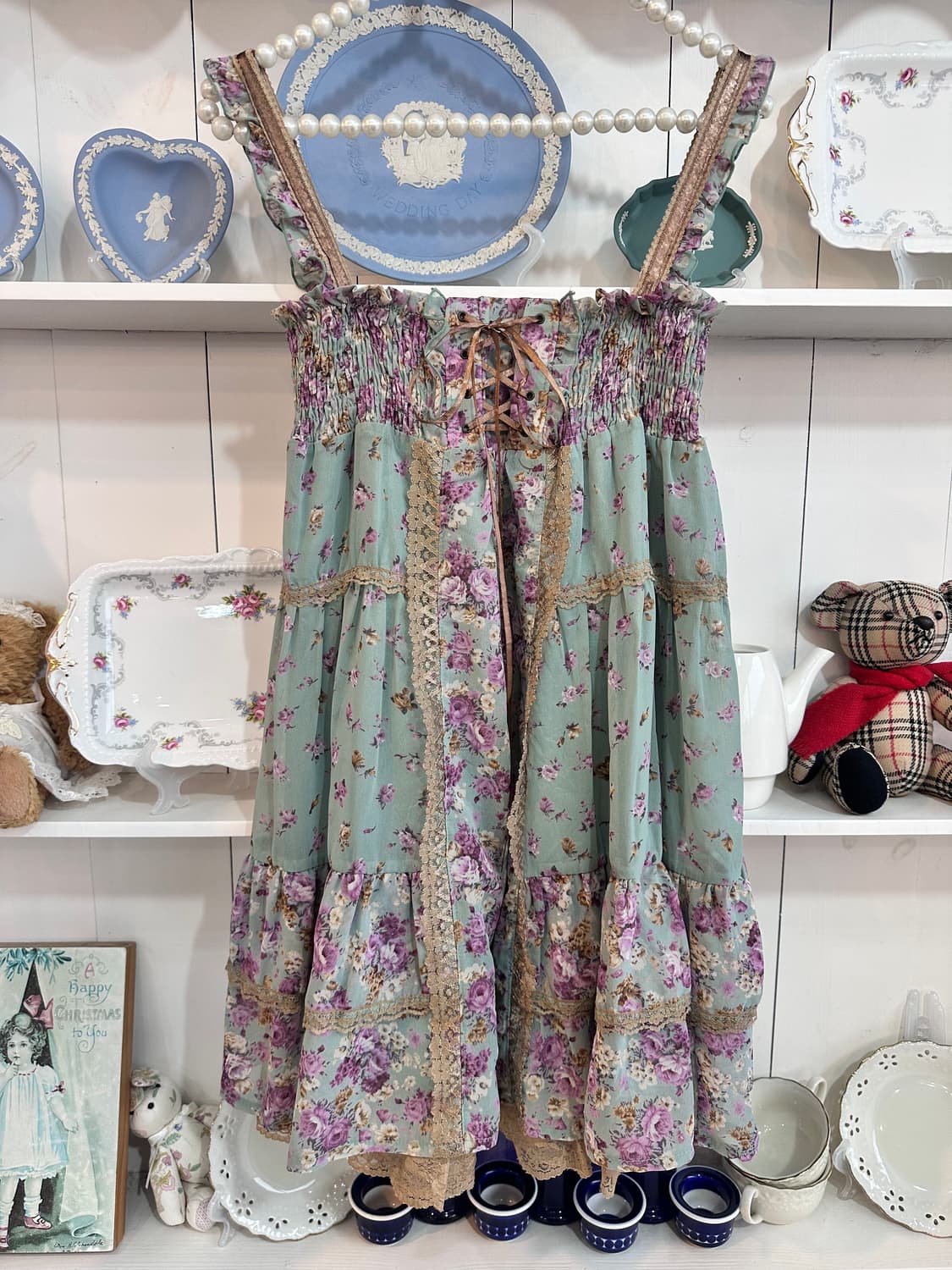 axes femme(액시즈팜) 로즈 플라워 코르셋 쉬폰 원피스 상품이미지1