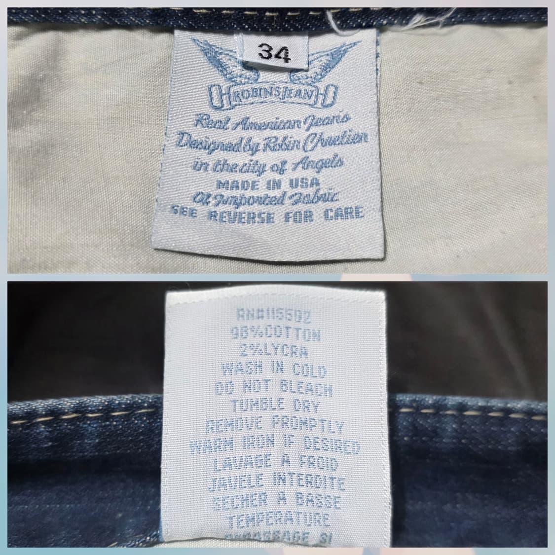 [A급34] 로빈스진 유니언잭&아이언크로스 커스텀 빈티지진 상품이미지9