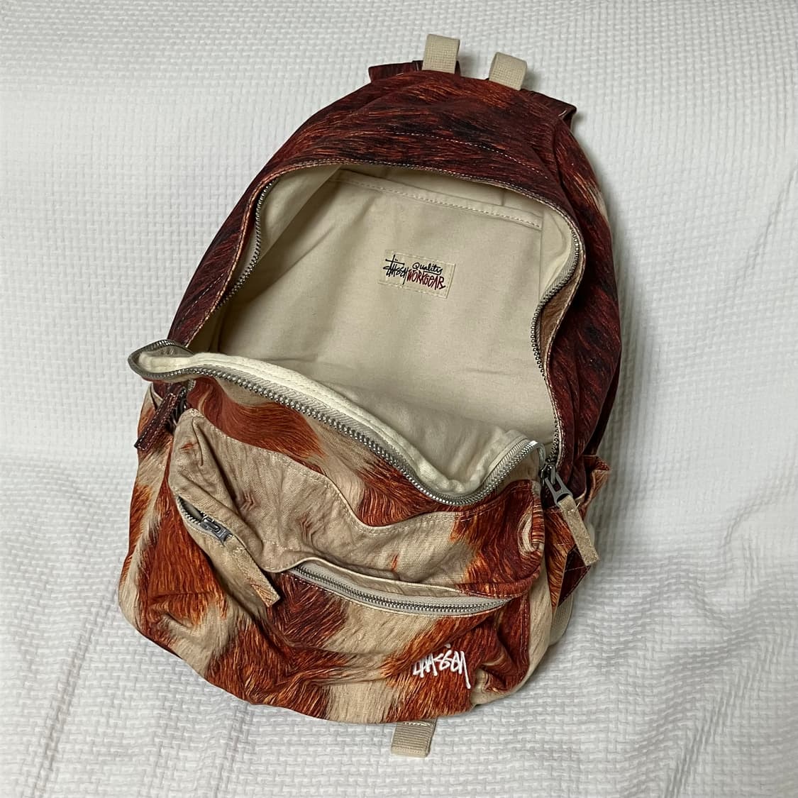 스투시 캔버스 백팩 카우하이드 상품이미지3