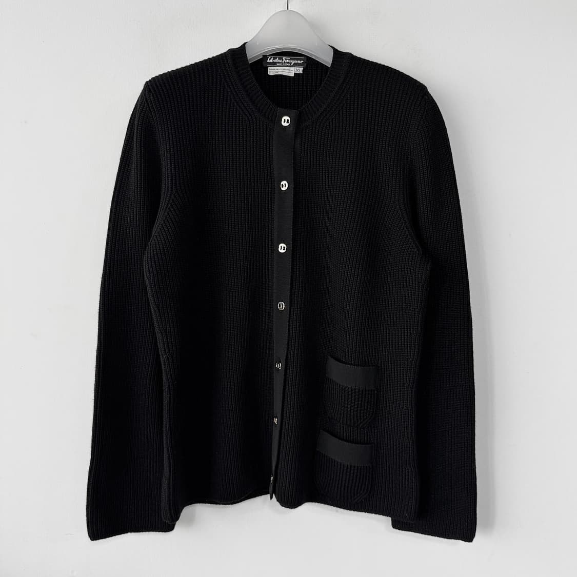 살바토레 페라가모 리브드 울 가디건 상품이미지1