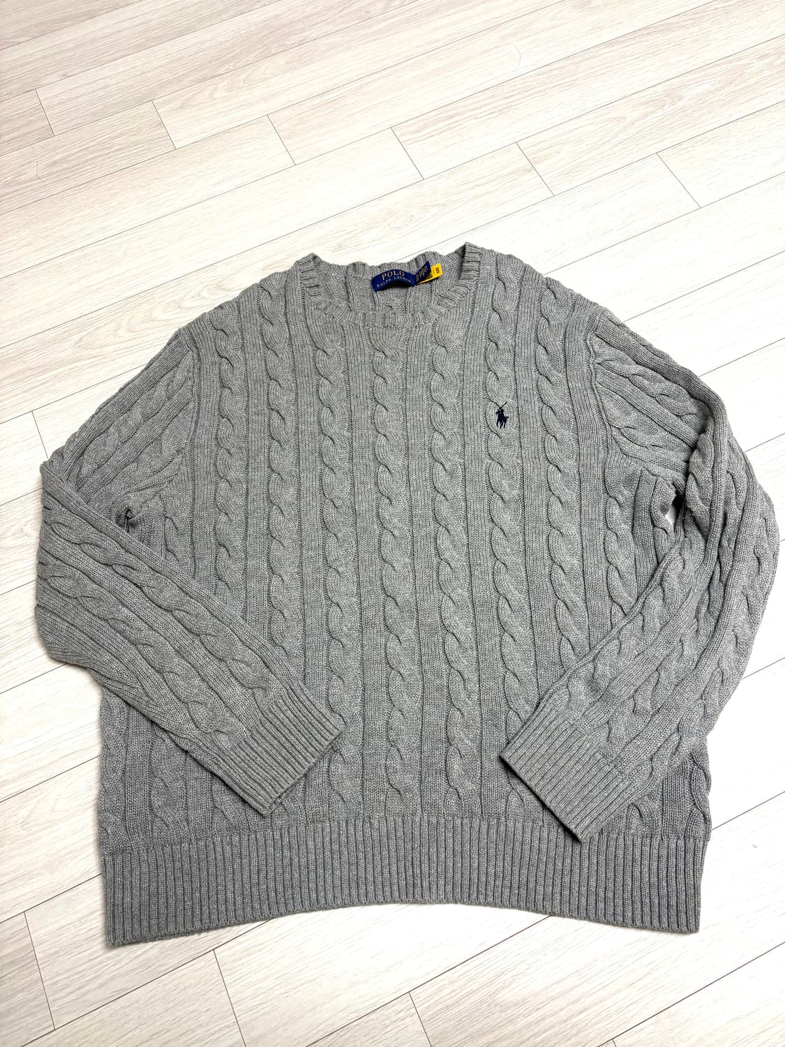 폴로 꽈배기 그레이 남성 니트 상품이미지2