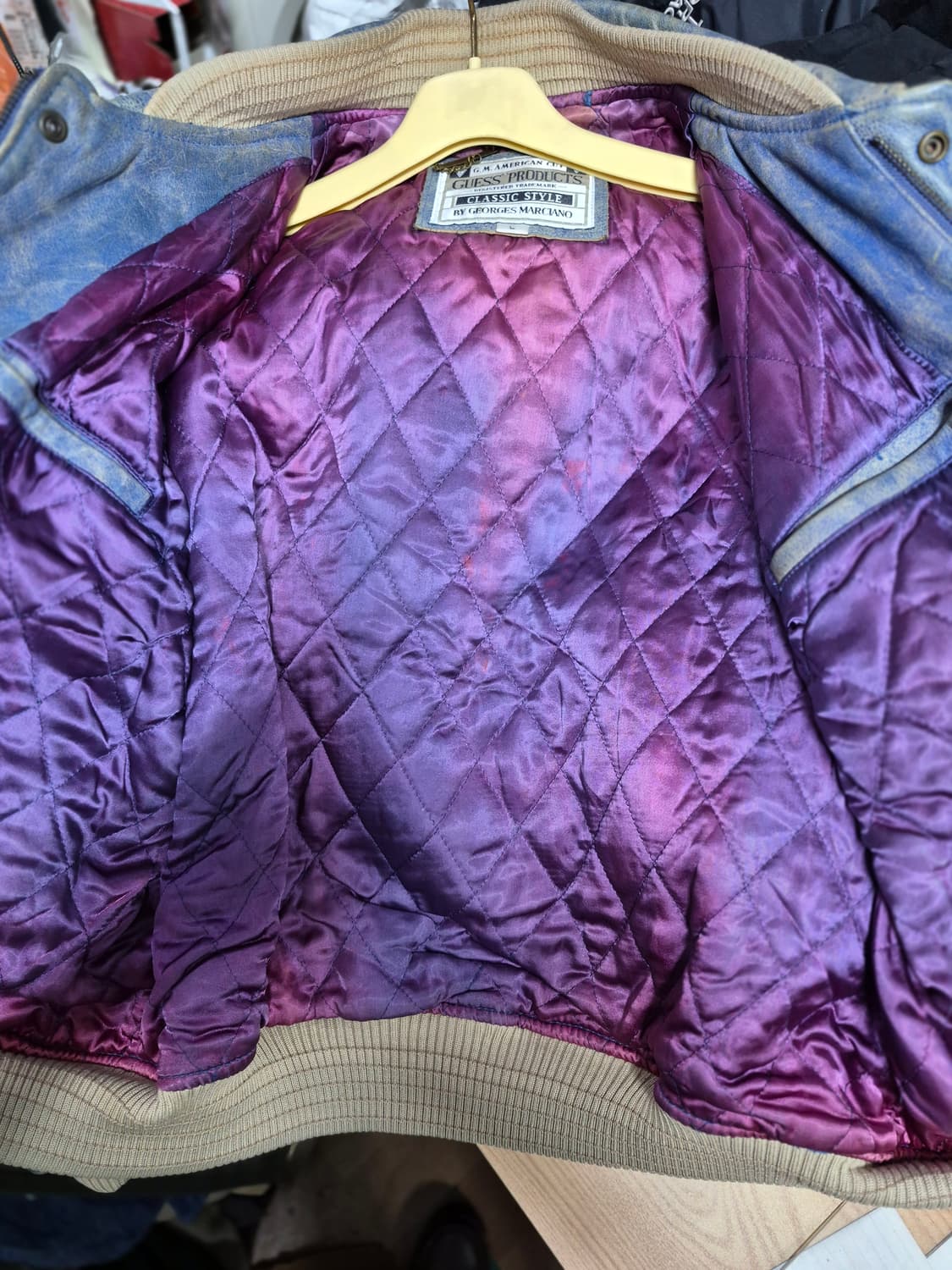 게스 90s 빈티지 인디언  바시티 가죽 자켓 남성L 상품이미지7