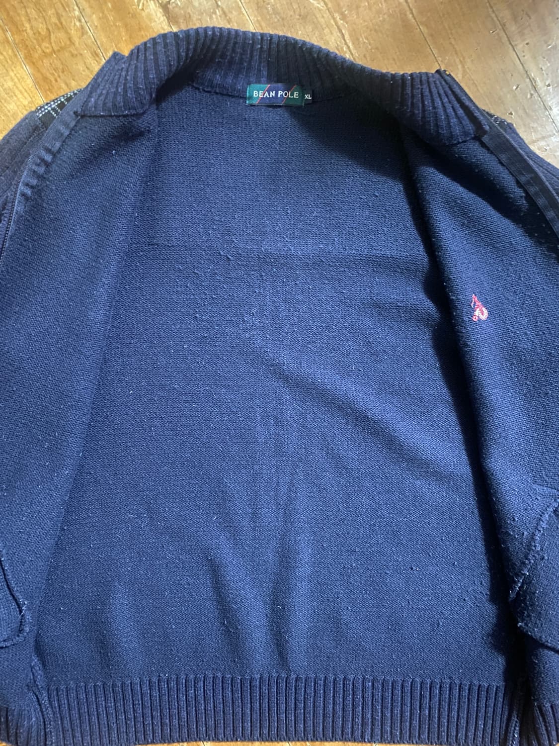 빈폴 남성 네이비 니트 집업 XL  (105) 상품이미지3