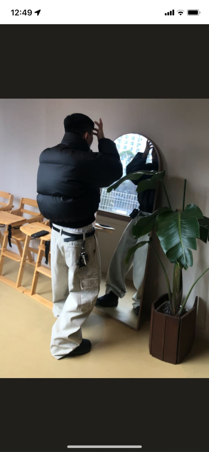 ESSU 원턱 빈티지 와이드 카고 팬츠 샌드 M 상품이미지4