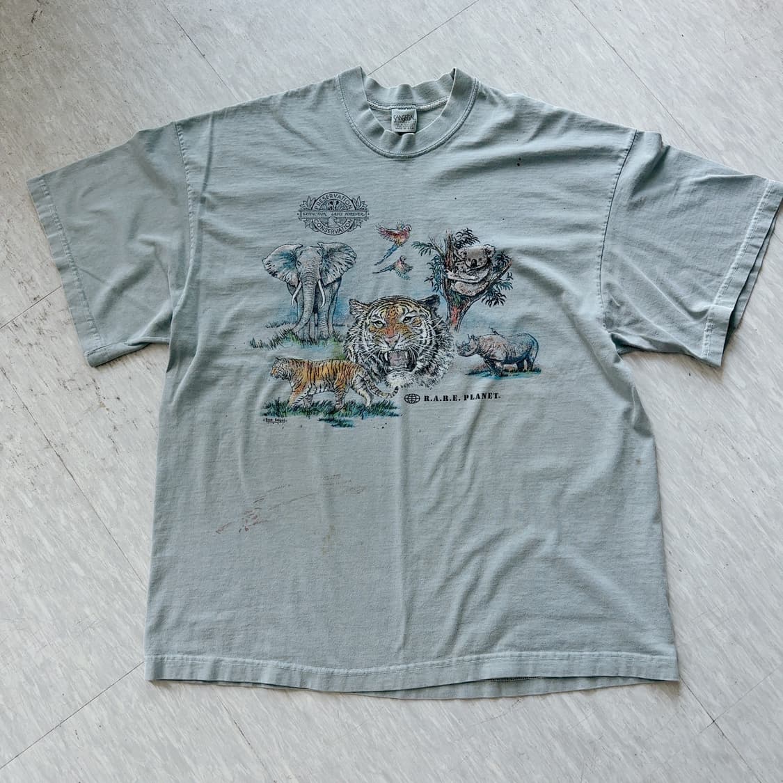 90s MADE IN USA 레어 플래닛 동물 일러스트 빈티지티 상품이미지2