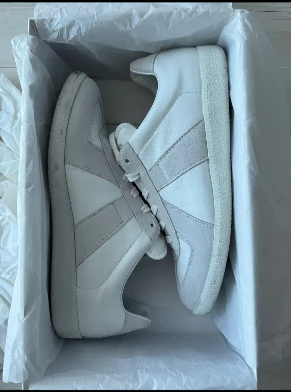 [44] 메종 마르지엘라 카프스킨 레플리카 스니커즈 독일군 화이트 상품이미지1