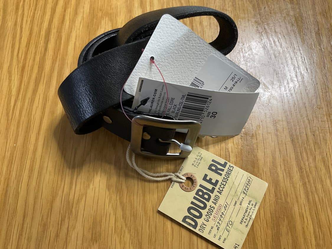 RRL 더블알엘 핸드 버니시 레더 벨트 블랙 30 상품이미지1