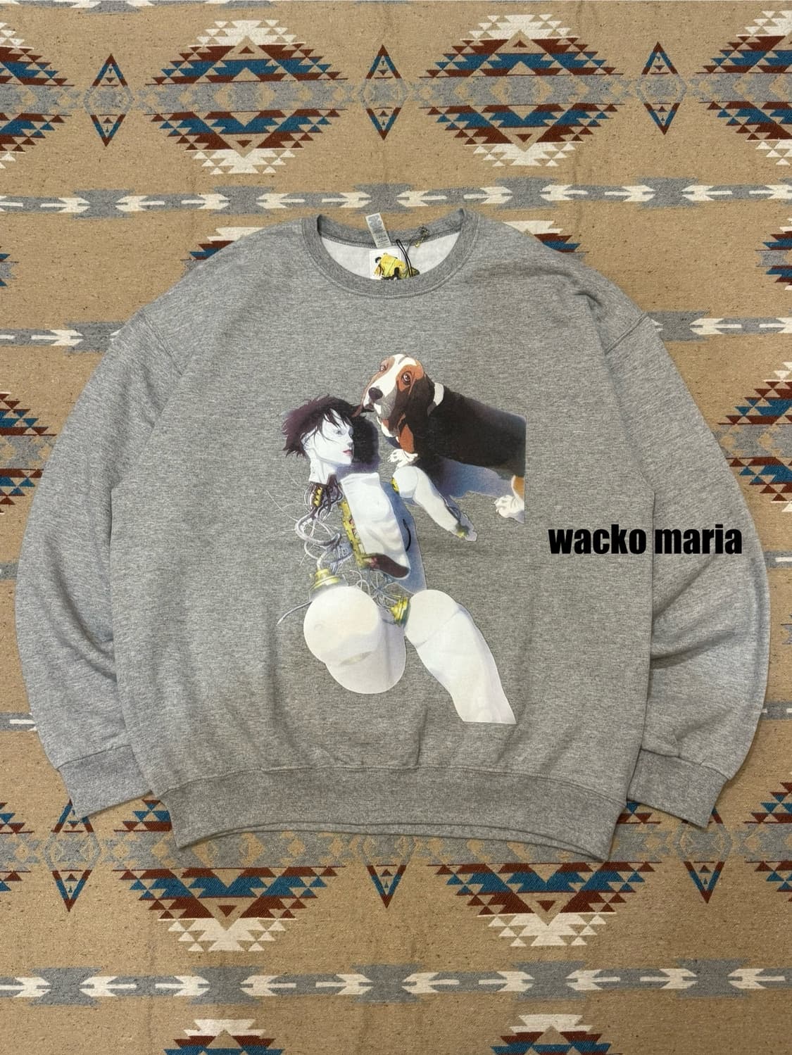 [XL] 와코마리아 x 고스트 인 더 쉘 맨투맨 그레이 상품이미지1