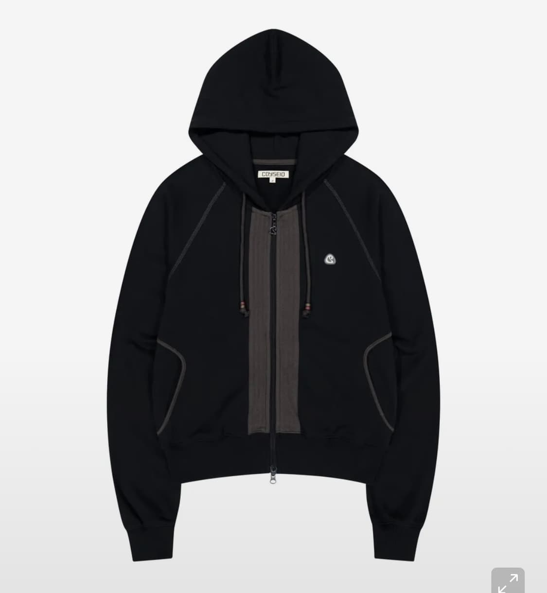 PUCKERING HOOD ZIP-UP BLACK 상품이미지1