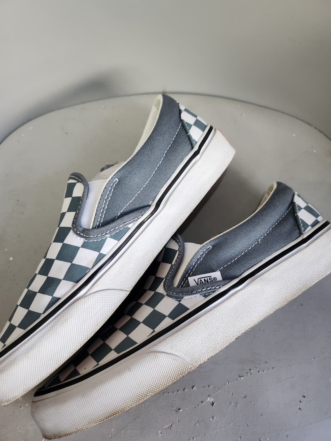 반스 체커보드 슬립온 그린/화이트 상품이미지6