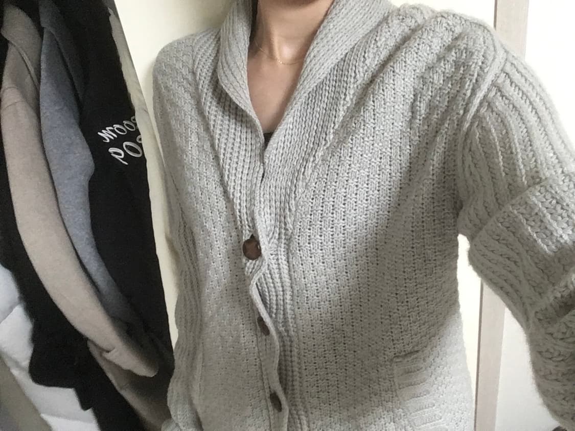 일본 빈티지🇯🇵버튼 와플 가디건 상품이미지3