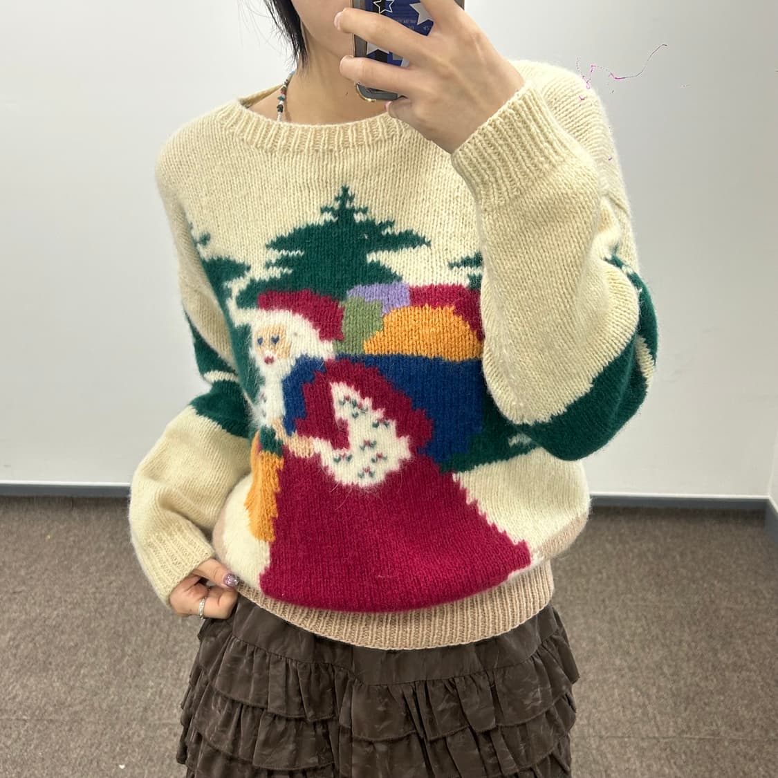 Susan bristol 핸드메이드 크리스마스 산타 울 스웨터  상품이미지1