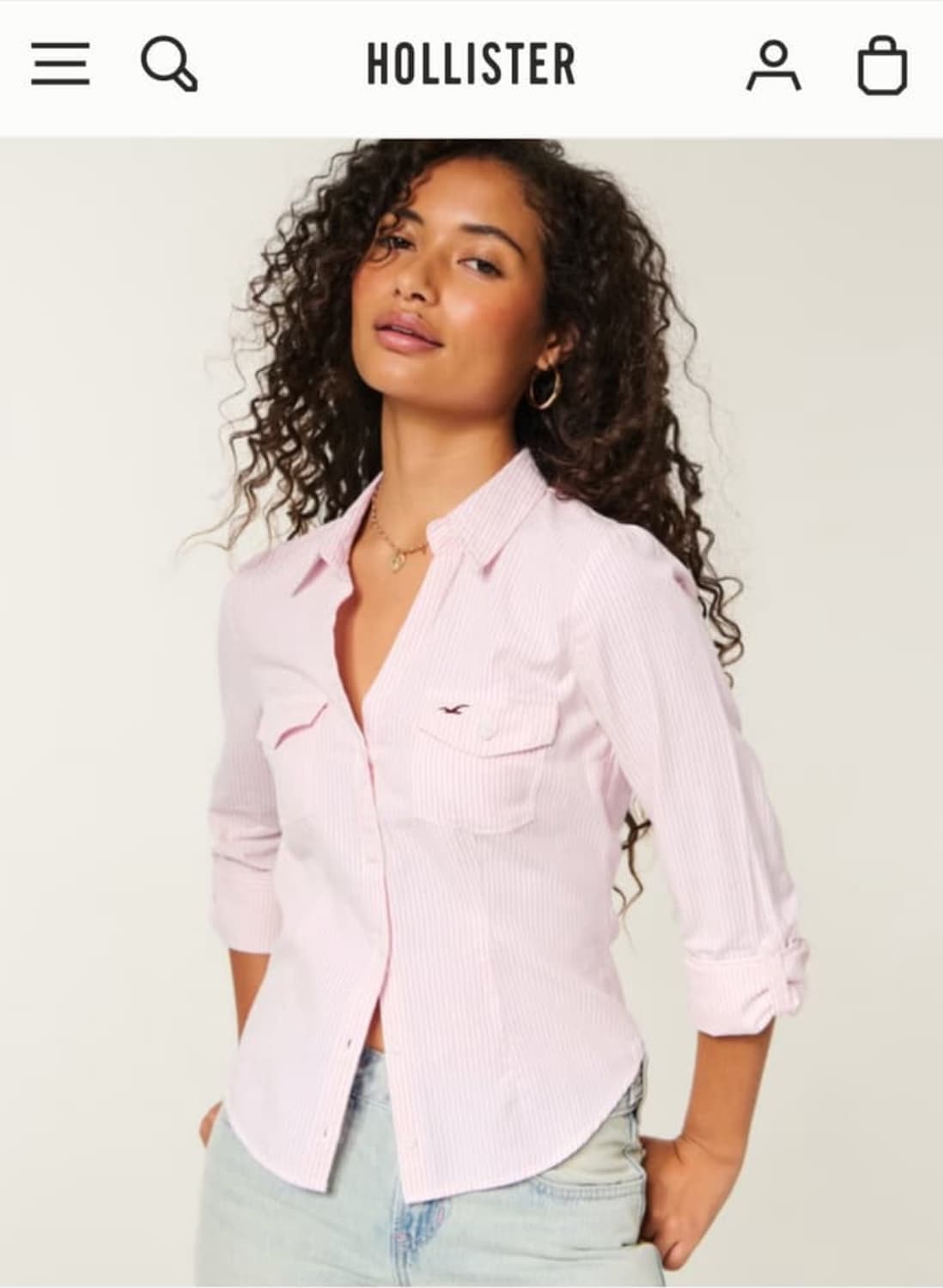 Hollister strip shirts pink 상품이미지1