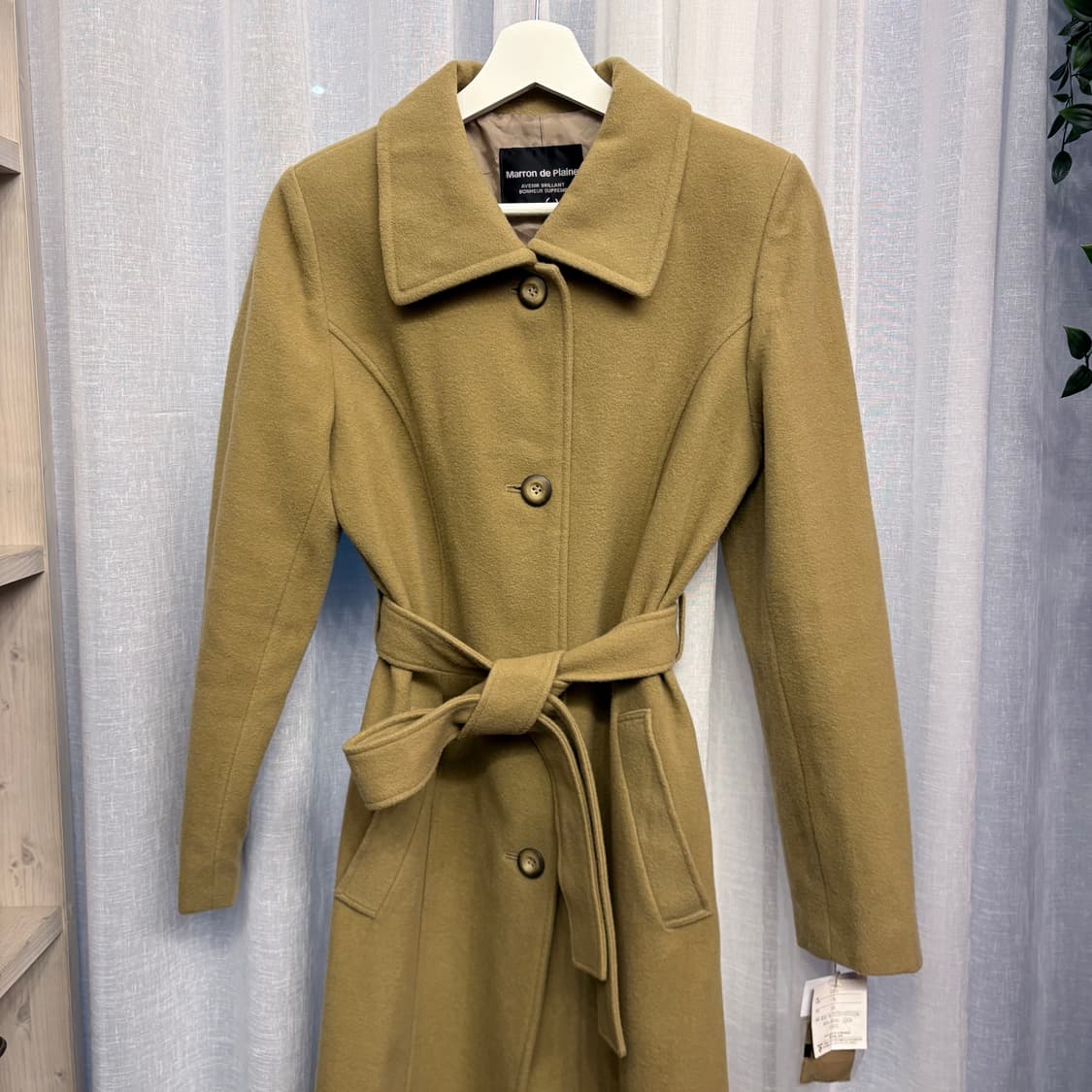 옐로우 모직 롱코트 상품이미지8