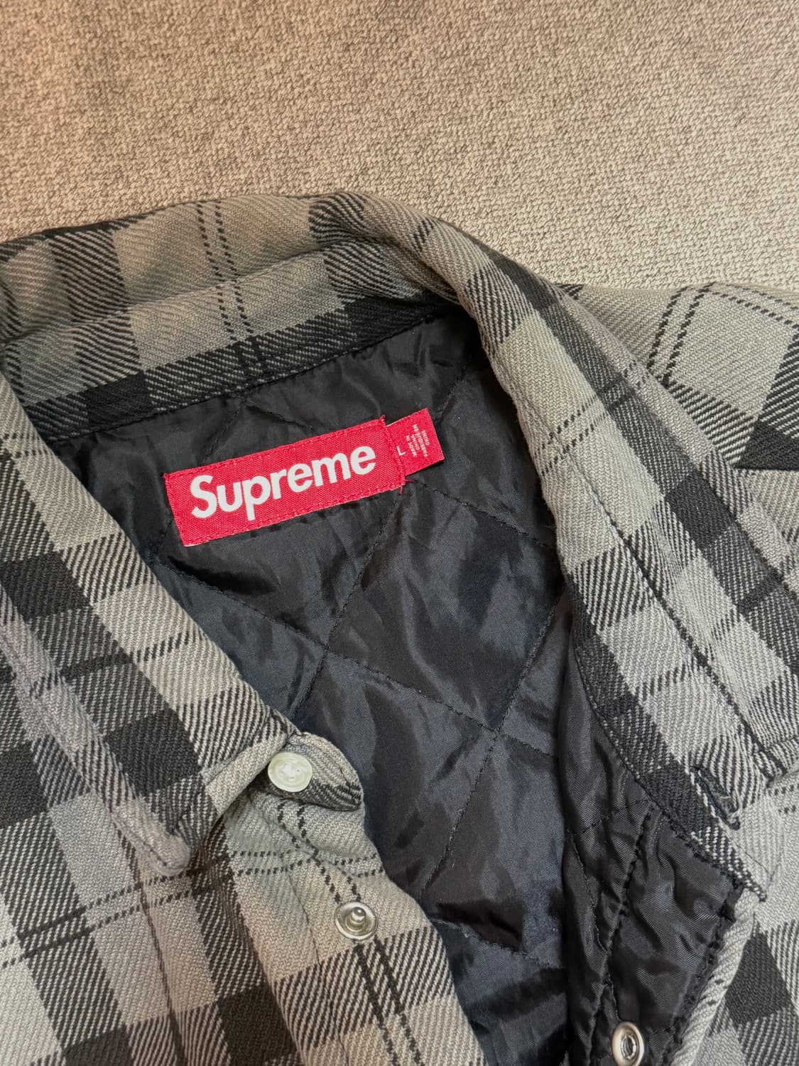 슈프림 블랙/체크 셔츠 상품이미지3