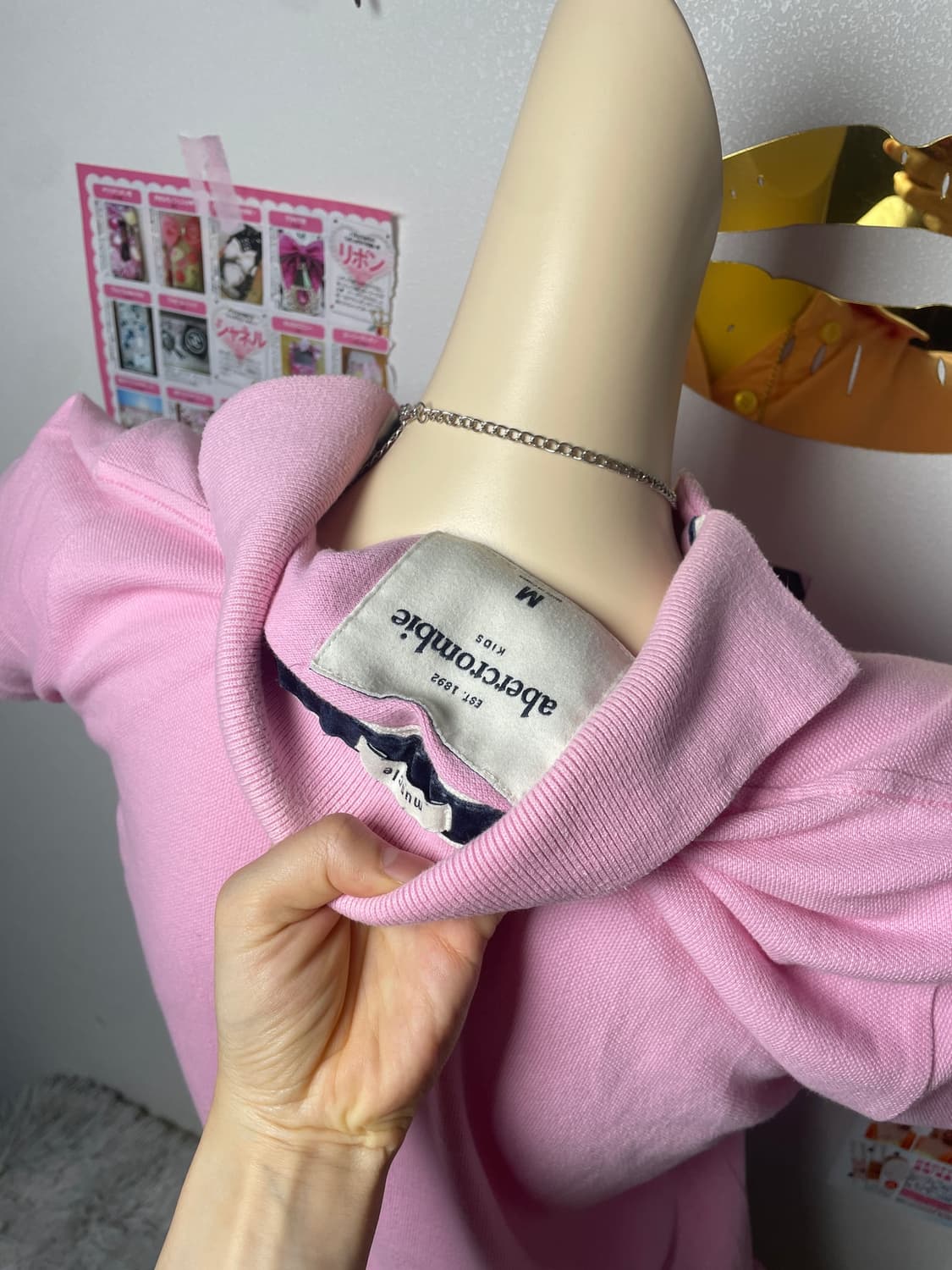 아베크롬비 핑크 빅로고 카라티 상품이미지3