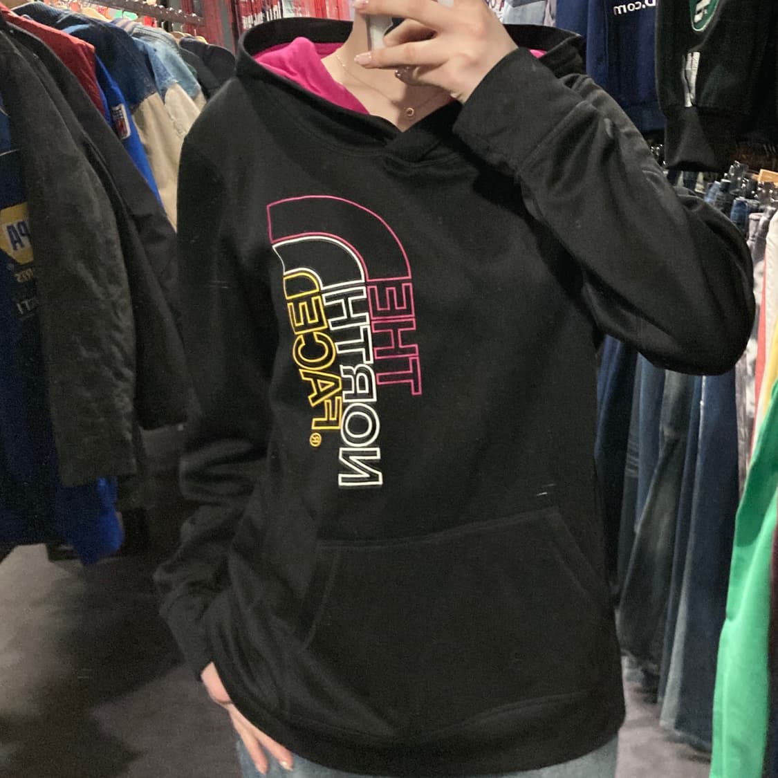 [IM] 노스페이스 로고 후드 블랙 상품이미지4